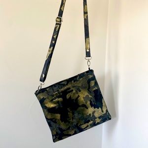 Leather camouflage crossbody adjustable purse